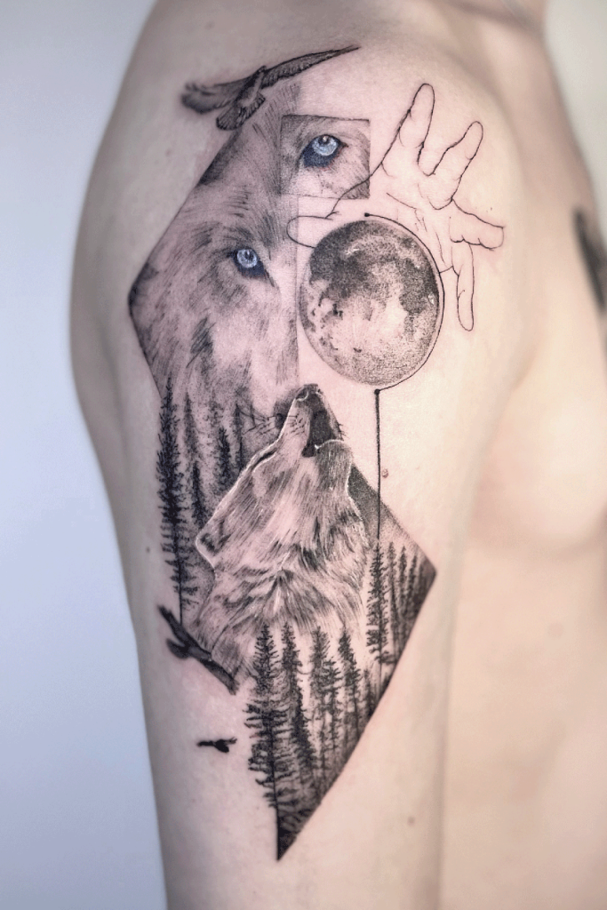 Composizione con Lupo Realistico - Portfolio - Arte Incisa