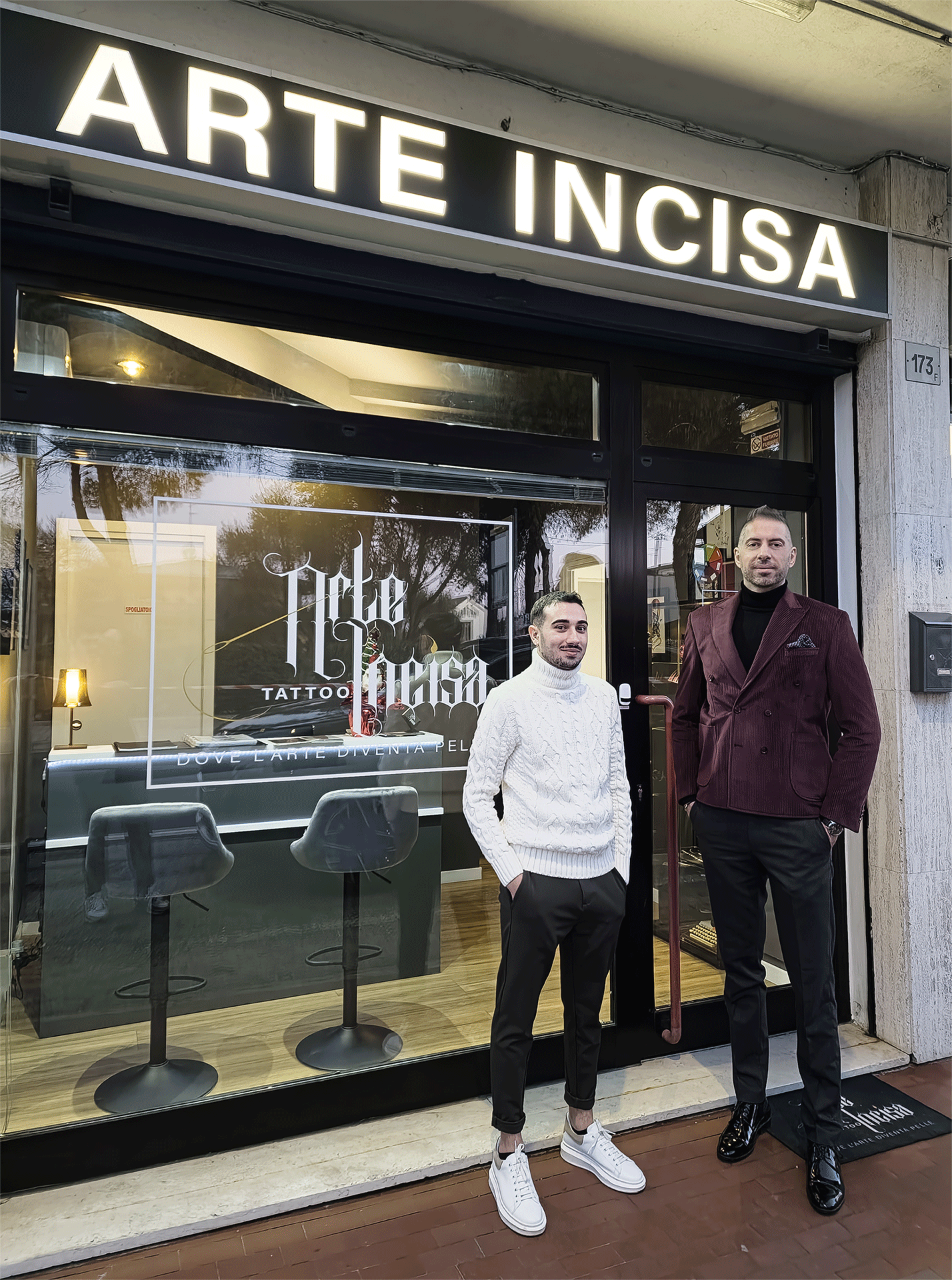 Raffele e Mattia - Inaugurazione - Arte Incisa Tattoo